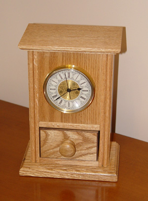 Country Style Clock in Red Oak