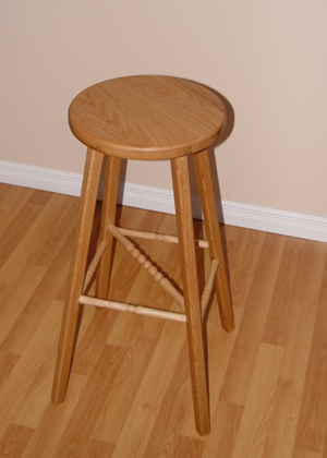 Oak Stool with Turned Spindles